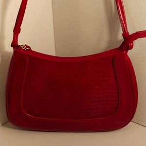 DKNY red leather handbag